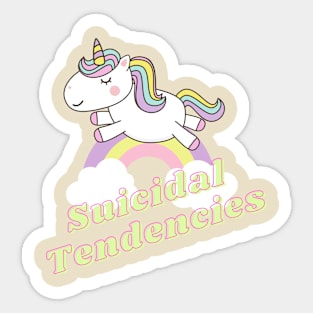 suicidal ll unicorn Sticker